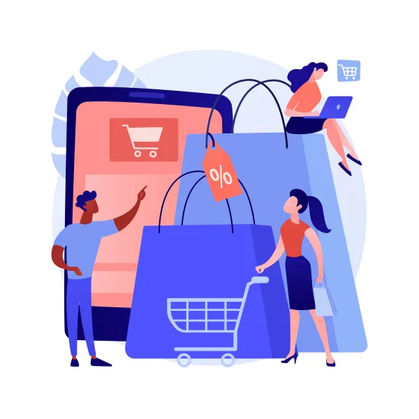 Illustration de boutique en ligne